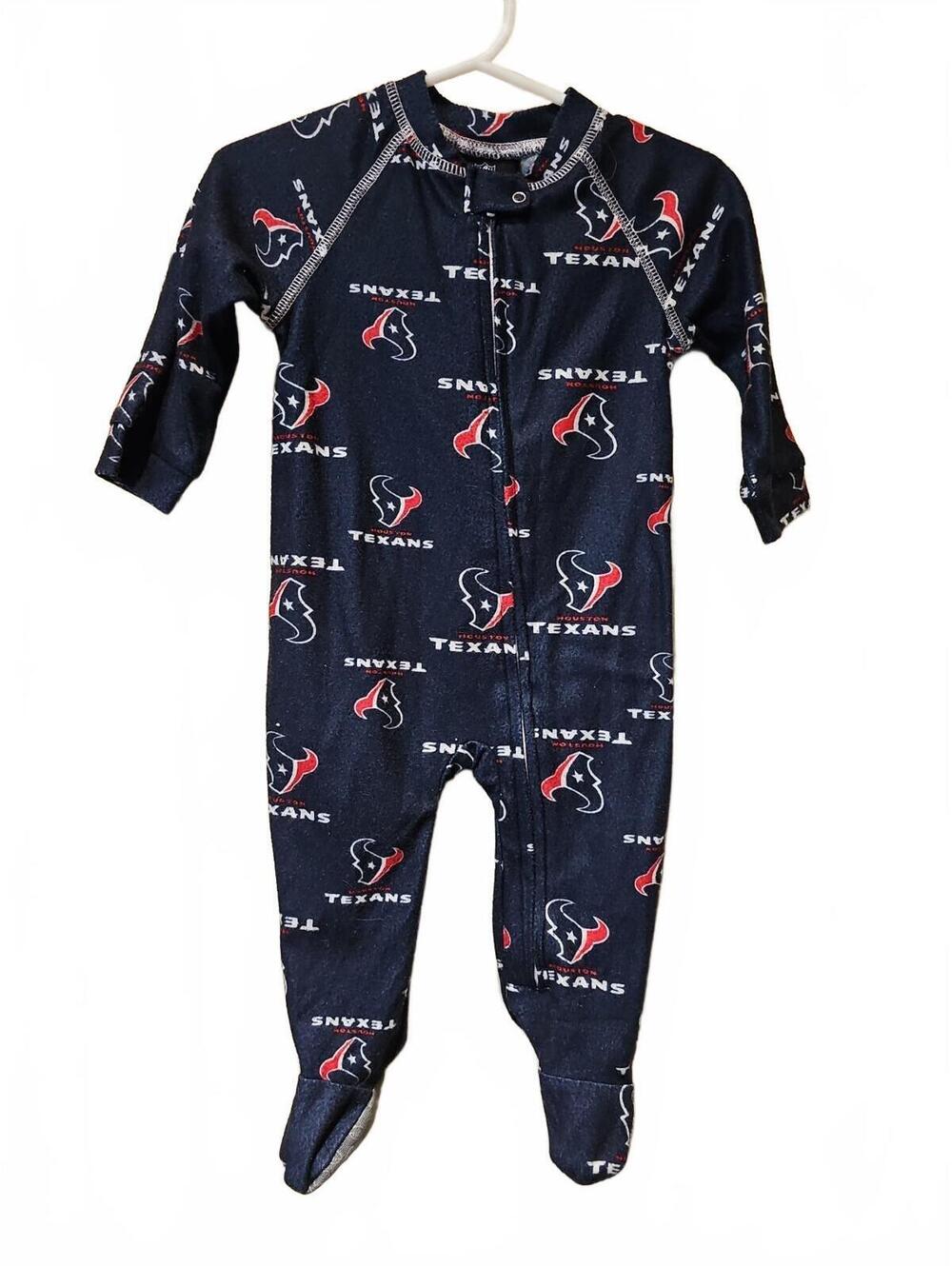 NFL Team Apparel Houston Texans Baby Pajamas. Sz. 3-6 Months